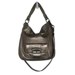 Authentic Coach Kristen Metallic Silver Leather Hobo Shoulder Bag Handbag